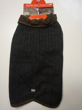 Dog Gone Smart (DGS) Nano Knit Dog Sweater – Charcoal Cable Knit – Size 16